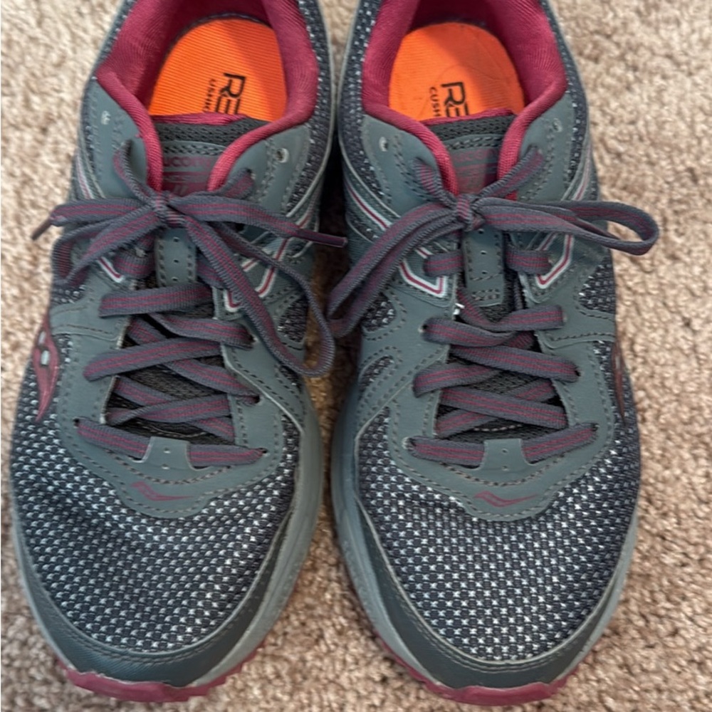 Saucony Gray and Burgundy Running Shoes